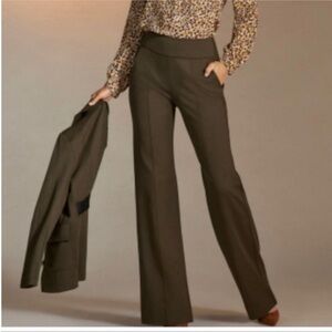 CAbi Academy Wide Leg Trousers / Pants in Olive Green